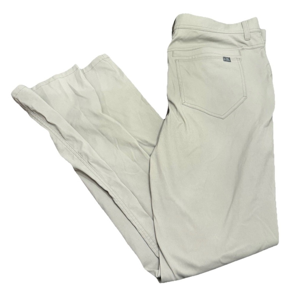 L.L. Bean Venture Stretch Pants Mens 38x34 Tan‎ Nylon Hiking Straight Leg 513196